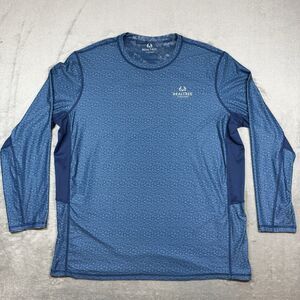 Realtree Fishing Shirt Men’s 2XL Blue Long Sleeve Reversible Performance UPF 30